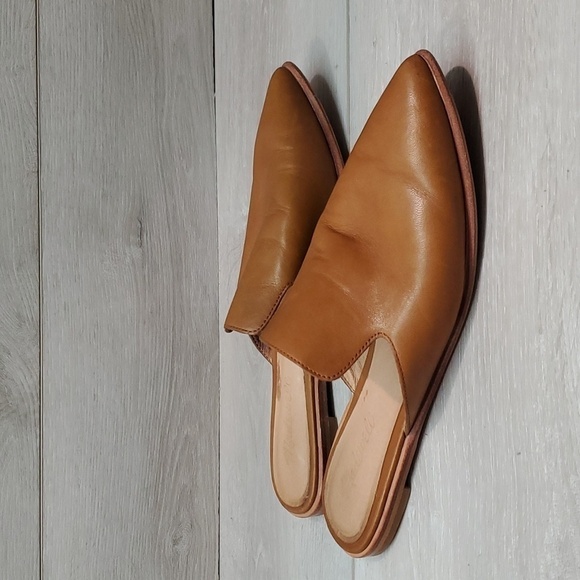 Madewell Womens Leather The Pointed Toe Mule Flats shoes sz 7.5 - Picture 1 of 15
